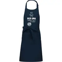 Kariban Cadeauschort - tekstschort - Keukenschort - BBQ schort - verjaardag - moederdag - het smaakt het lekkerst bij deze Oma - navy blauw