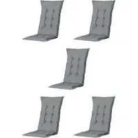 Madison - Tuinkussen - Universeel - Lage Rug - 5 st. - Basic Grey - 105x46cm - Grijs - Tuinstoelkussens - Standenstoel