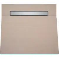 Wiper Betegelbare doucheplaat 90 x 160 cm met goot Showerlay Pure afvoer horizontale goot hoofdzijde betegelbaar douchebord douchebak gelijkvloers