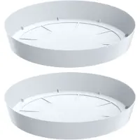 Prosperplast Opvangschaal/onderschaal voor bloempot/plantenpot - 3x - wit - rond - Dia 19 cm