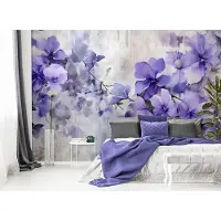 Consalnet Vliesbehang - Fotobehang - Bloemen - Planten - Romantisch - Bladeren - Lavender - Bloemblaadje - Paars - 146x208 cm (Hoogte x Lengte)