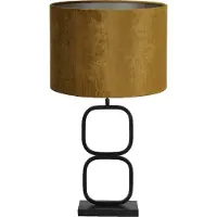 Light & Living Tafellamp Lutika/Gemstone - Zwart/Goud - Ø30x67cm - Tafellamp met kap