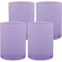 MSV Drinkbeker/limonadebeker - 4x - PS kunststof - lila paars - 440 ml - camping bekers - luxe