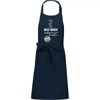 Kariban Cadeauschort - tekstschort - Keukenschort - BBQ schort - verjaardag - vaderdag - het smaakt het lekkerst bij deze Broer - navy blauw