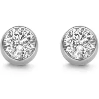 New Bling 9NBG-0638 Witgouden Oorknopjes met Zirkonia - 3mm - In Kastje Gezet - 3,8mm - 14 Karaat - Witgoud
