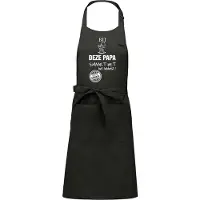 Kariban Cadeauschort - tekstschort - Keukenschort - BBQ schort - verjaardag - vaderdag - het smaakt het lekkerst bij deze Papa - chique grijs