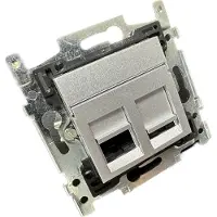 Niko - RJ45-verbinding UTP Cat. 5E, plat model, met klauwbevestiging - Sterling