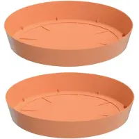 Prosperplast Opvangschaal/onderschaal voor bloempot/plantenpot - 3x - terracotta - rond - Dia 15,5 cm