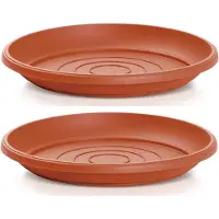 Prosperplast Opvangschaal/onderschaal voor bloempot/plantenpot - 2x - terracotta - rond - Dia 25 cm