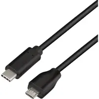 Logilink USB 2.0 Type-C-Kabel, C/M zu Micro-USB/M, schwarz, 1 m
