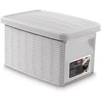 Kerbl Opbergmand - Opbergbox - 'Elegance' - Multifunctioneel - klepje aan voorkant - Wit - Maat S