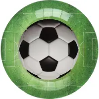 SANTEX Voetbal thema feest bordjes - 10x stuks - 23 cm - EK/WK themafeest