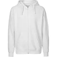 Neutral Fairtrade Men's Zip Hoodie met capuchon White - XL
