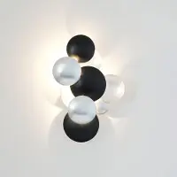 Holländer Design wandlamp Bolladaria, dimbaar, chroom / zilver, Woon-/ Eetkamer, metaal, Design, Wandlamp design