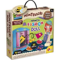 Lisciani montessori baby wood magnetic fashion doll