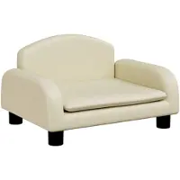 vidaXL Hondenmand 50x40x30 cm kunstleer crèmekleurig