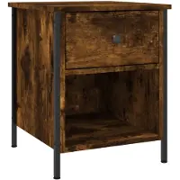 vidaXL Nachtkastje 40x42x50 cm bewerkt hout gerookt eikenkleurig