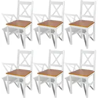vidaXL Eetkamerstoelen hout wit en natuurlijke houtkleur 6 st online kopen