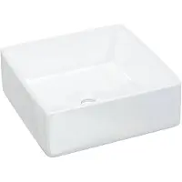 vidaXL Wasbak 37x37x13 cm vierkant keramiek wit
