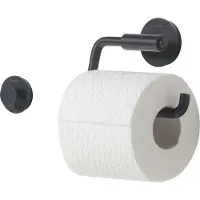 Tiger Urban - Toiletrolhouder zonder klep (1x) - inclusief Handdoekhaak klein (1x) - Zwart