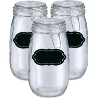 Zeller Weckpot/inmaakpot - 6x - 1.4L - glas - met beugelsluiting - incl. etiketten