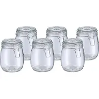 Zeller Voorraadpot/bewaarpot Alfie - 6x - 750 ml - glas - beugelsluiting - D11 x H14 cm