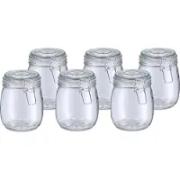Zeller Weckpot/inmaakpot Alfie - 6x - 750 ml - glas - beugelsluiting - D11 x H14 cm