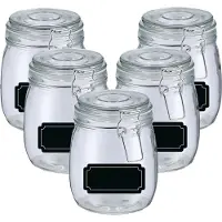 Zeller Weckpotten/inmaakpotten - 10x - 750 ml - glas - met beugelsluiting - incl. etiketten