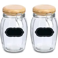 Zeller Weckpot/inmaakpot - 4x - 1.2L - glas - met beugelsluiting - incl. etiketten