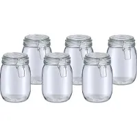 Zeller Weckpot/inmaakpot Alfie - 6x - 1L - glas - beugelsluiting - D11 x H17 cm