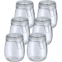 Zeller Voorraadpot/bewaarpot Alfie - 10x - 750 ml - glas - beugelsluiting - D11 x H14 cm