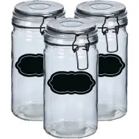 Zeller Weckpot/inmaakpot - 6x - 750 ml - glas - met beugelsluiting - incl. etiketten