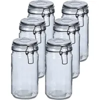 Zeller Voorraadpotten/bewaarpotten - 10x - 750 ml - glas - met beugelsluiting - D10 x H15 cm