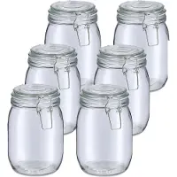 Zeller Voorraadpot/bewaarpot Alfie - 10x - 1L - glas - beugelsluiting - D11 x H17 cm