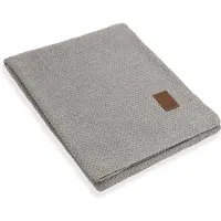 Knit Factory Jesse Gebreid Plaid - Woondeken - plaid - Wollen deken - Kleed - Iced Clay - 160x130 cm