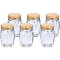 Zeller Weckpotten/inmaakpotten - 6x - 820 ml - glas - met beugelsluiting - D11 x H16 cm