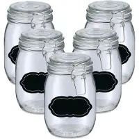 Zeller Weckpot/inmaakpot - 10x - 1L - glas - met beugelsluiting - incl. etiketten