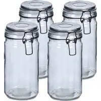 Zeller Weckpotten/inmaakpotten - 4x - 750 ml - glas - met beugelsluiting - D10 x H15 cm