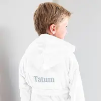 Yoursurprise Kinderbadjas met naam - Wit- 6/8 jaar