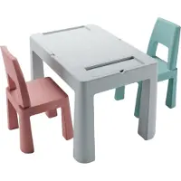 Teggi Grey/Old Rose/Turquoise Multifun 3-in-1 Tafel met Twee Stoeltjes TI-011-174