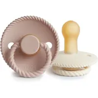 Frigg Fopspeen Rope Maat 2 6-18 Mnd Blush Cream 2 Stuks