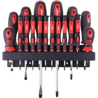 Amio Schroevendraaierset met houder - CR-V - 18 Delig - Kruis/plat/torx schroevendraaiers