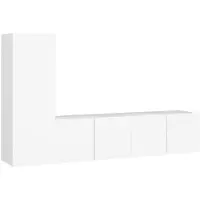 vidaXL 3-delige Tv-meubelset bewerkt hout wit
