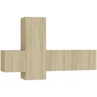 vidaXL 3-delige Tv-meubelset bewerkt hout sonoma eikenkleurig