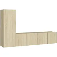 vidaXL 3-delige Tv-meubelset bewerkt hout sonoma eikenkleurig