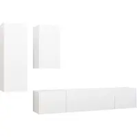 vidaXL 4-delige Tv-meubelset bewerkt hout wit