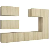 vidaXL 6-delige Tv-meubelset bewerkt hout sonoma eikenkleurig