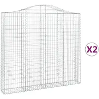 vidaXL Schanskorven 2 st gewelfd 200x30x180/200 cm ijzer
