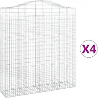 vidaXL Schanskorven 4 st gewelfd 200x50x220/240 cm ijzer