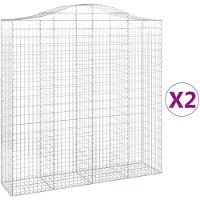 vidaXL Schanskorven 2 st gewelfd 200x50x200/220 cm ijzer